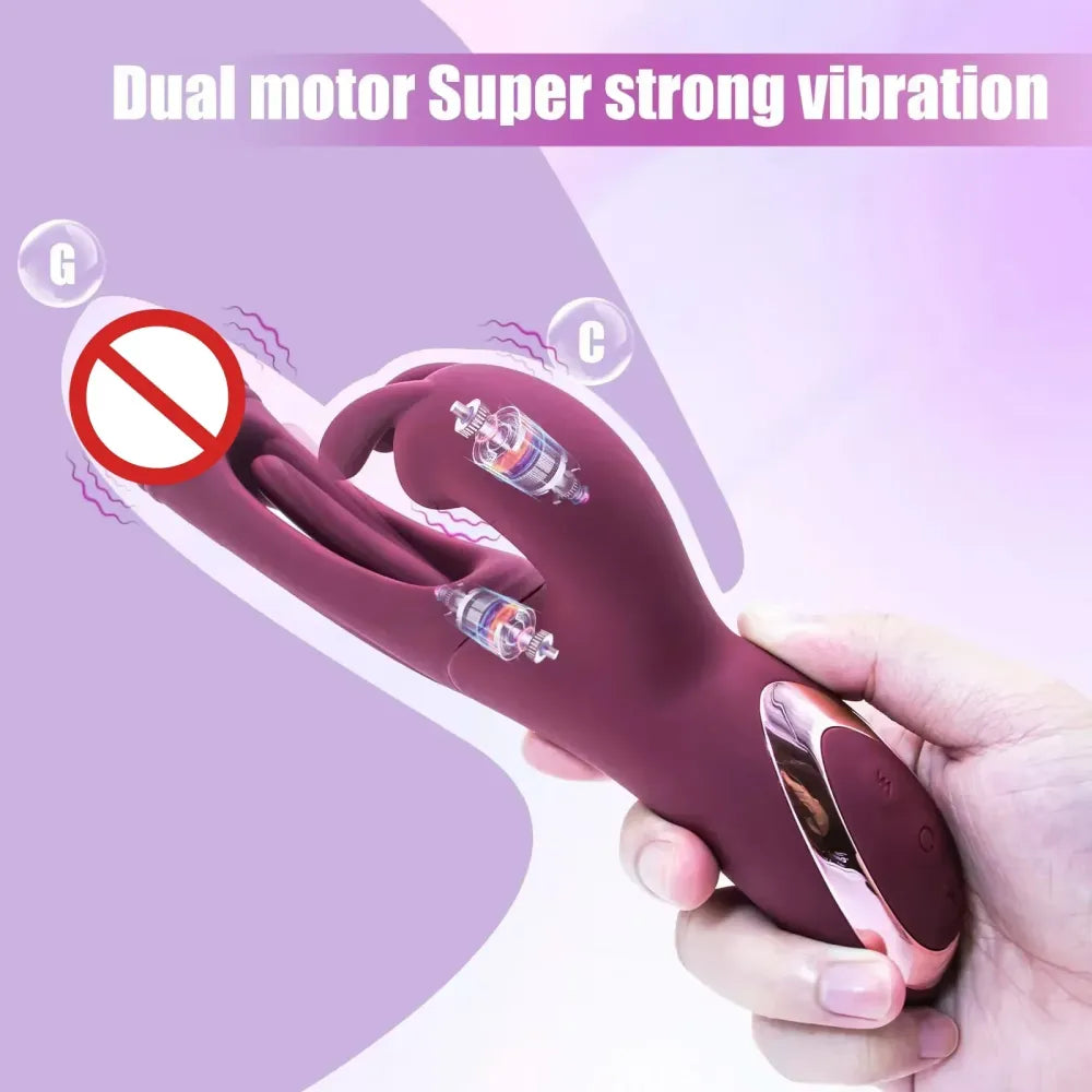 12 Mode Waterproof Silicone Rabbit Vibrator For Women