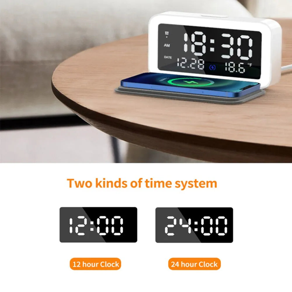 Vibe Geeks LED Digital Alarm Clock and Wireless Phone