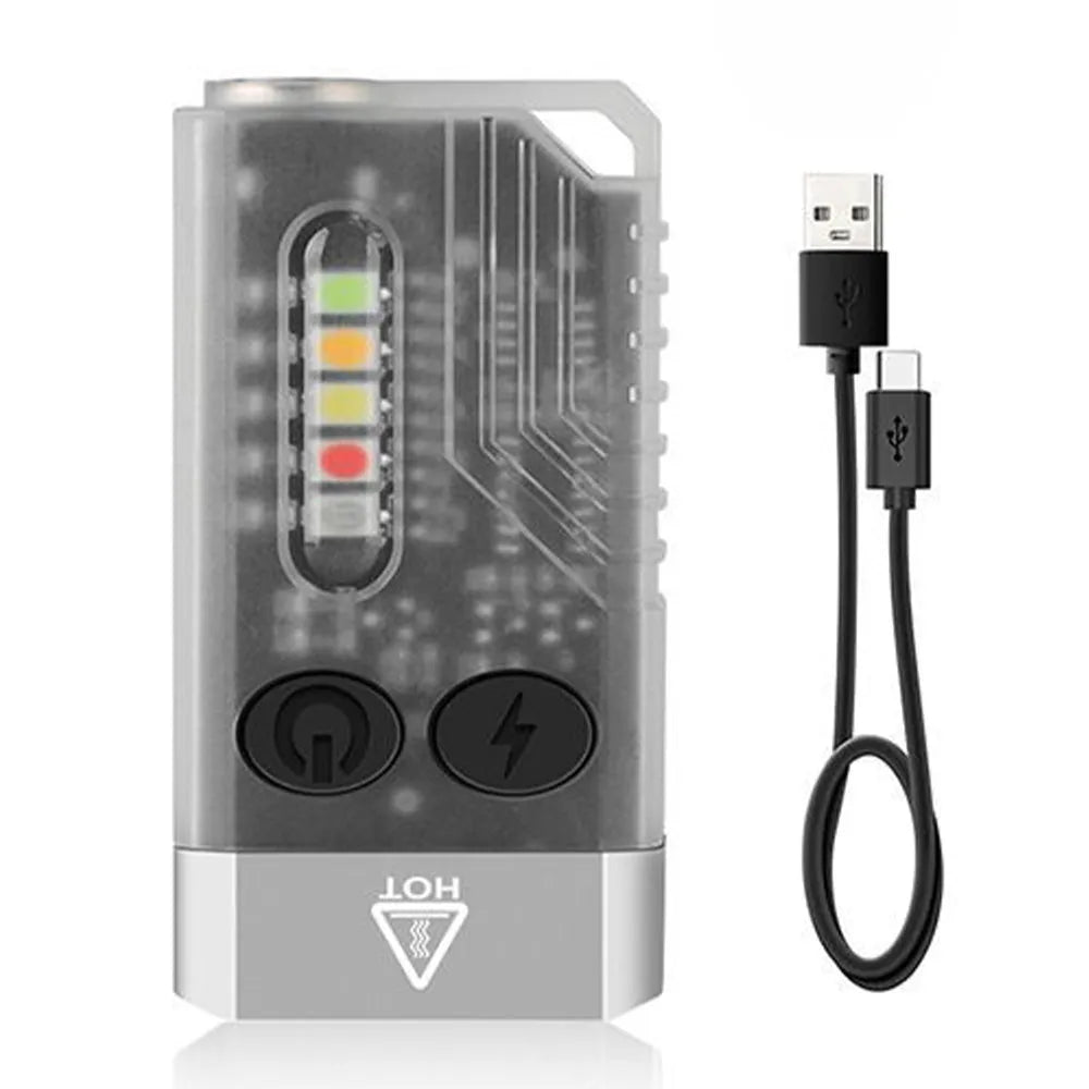 Vibe Geeks Super Bright EDC Keychain Flashlight USB