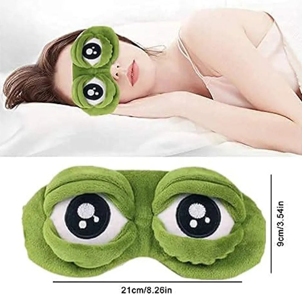 Vibe Geeks Cute Contoured Blackout Frog 3D Sleep Eye Mask