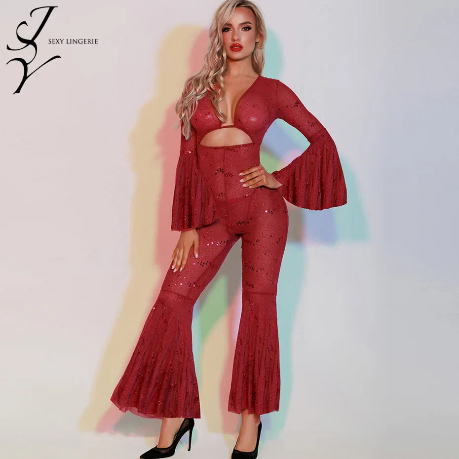 Flare Lace Bodysuit Alluring Women Underwear For Nighttime