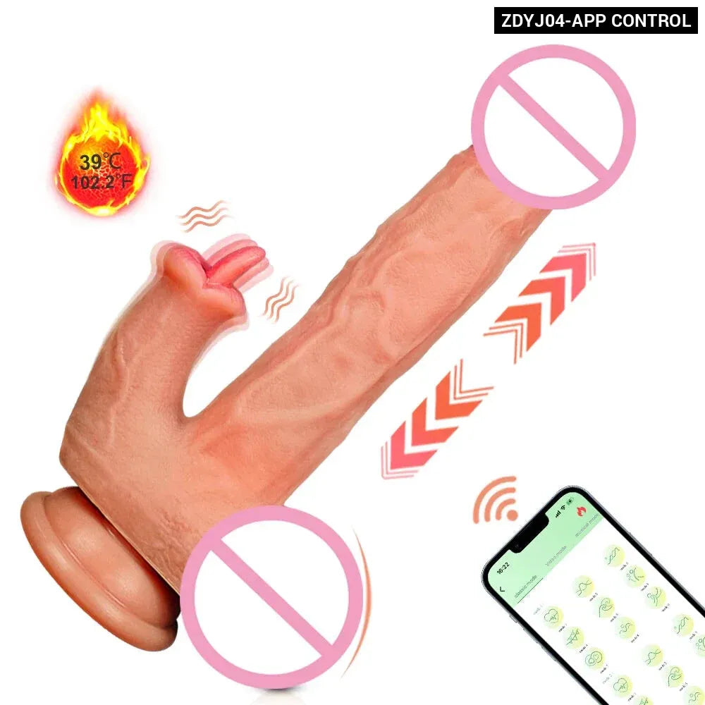 App Controlled Heating Dildo Vibrator for Women Realistic G