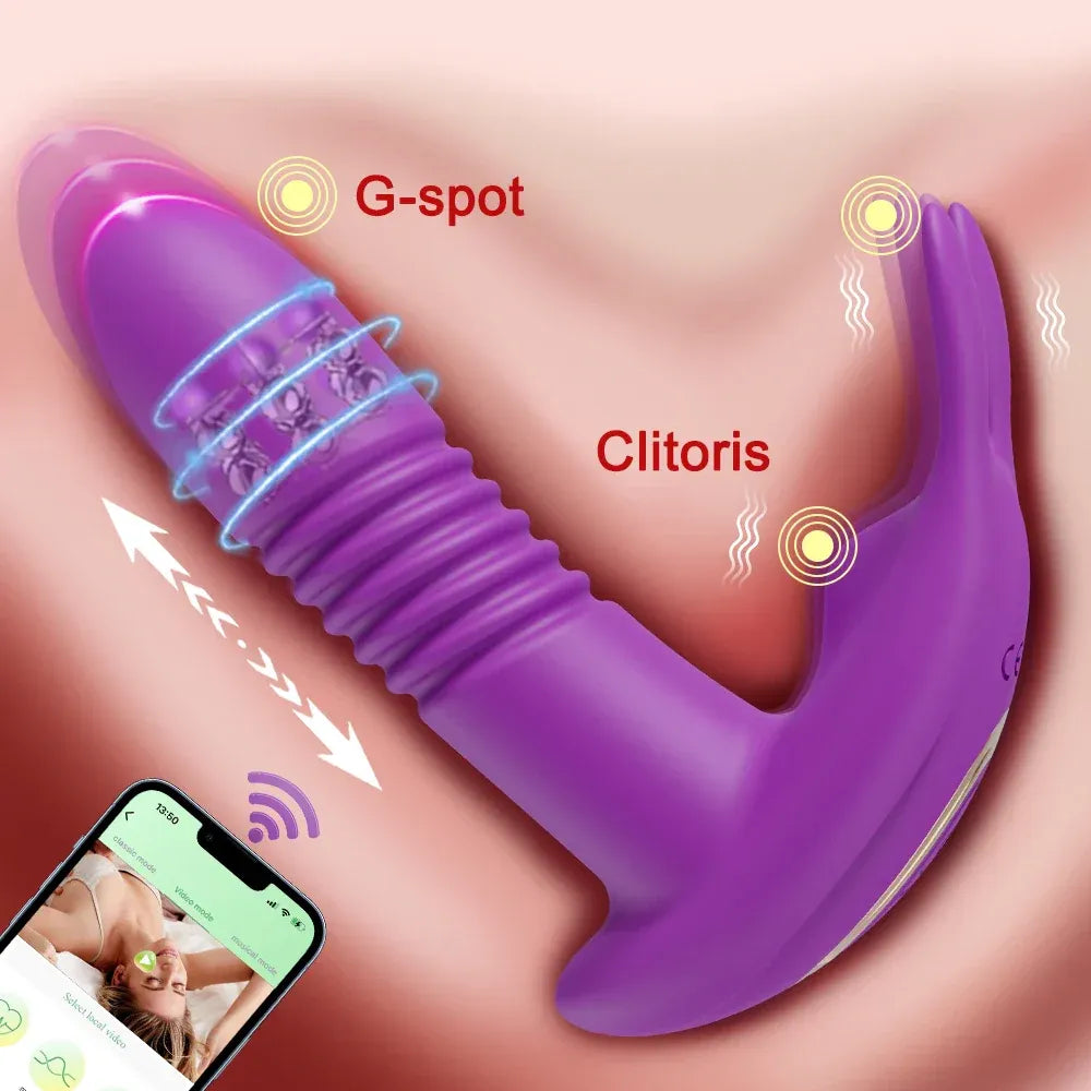 App Controlled Thrusting Vagina Panties Vibrator Wearable