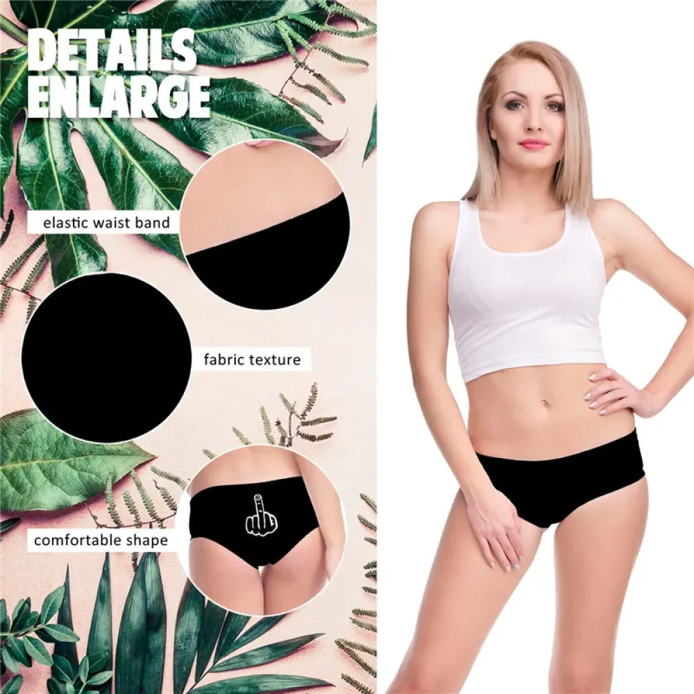 DeanFire Super Soft 3D Panties Women Underwear Black Funny