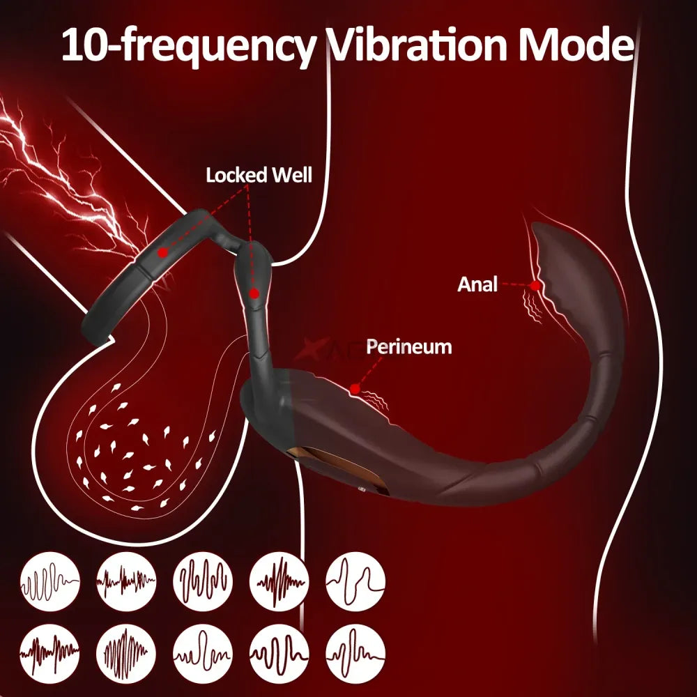 Double Ring Prostate Vibrator for Men - Delay Ejaculation