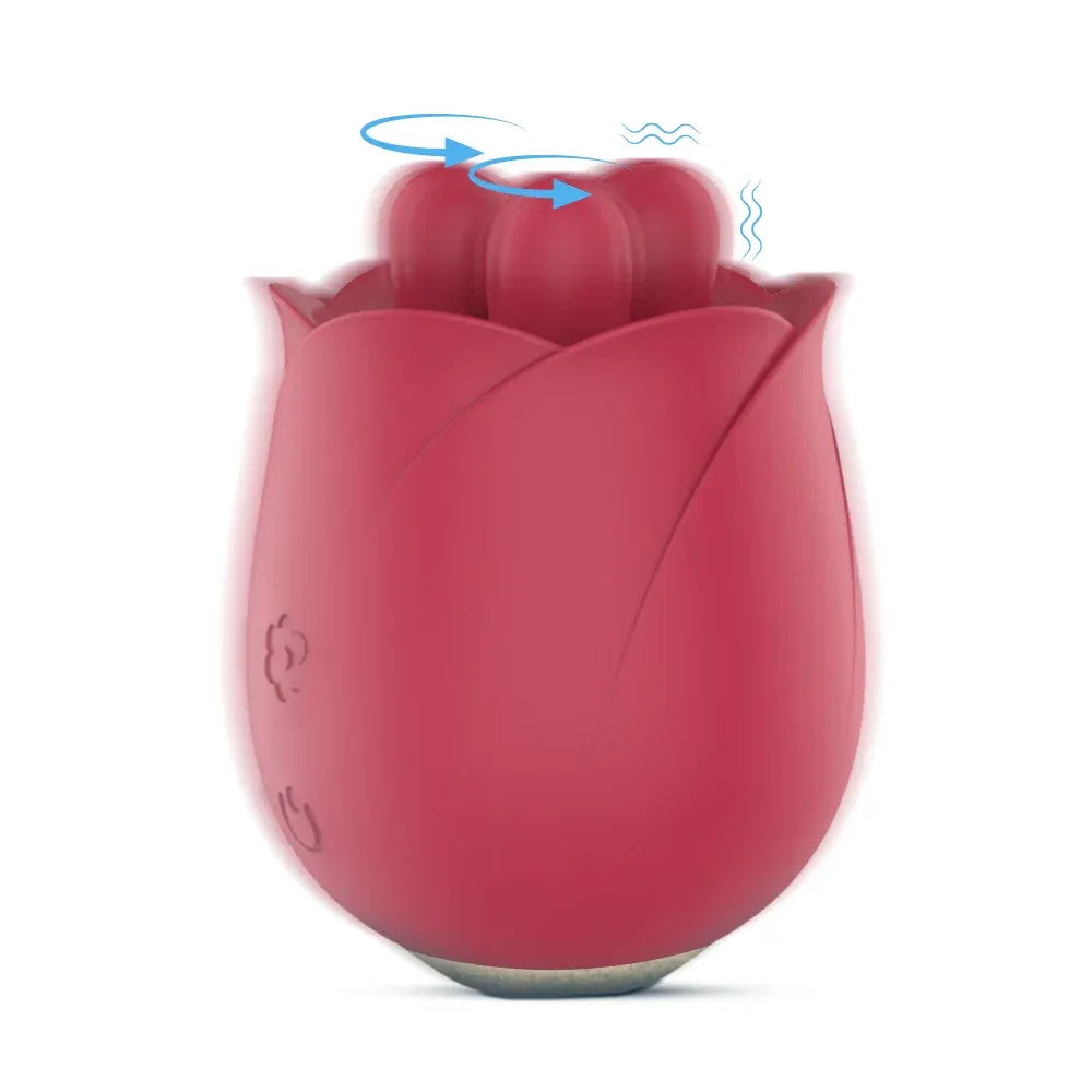 Rose Clit Stimulator 2 In 1 Oral Nipple Massager