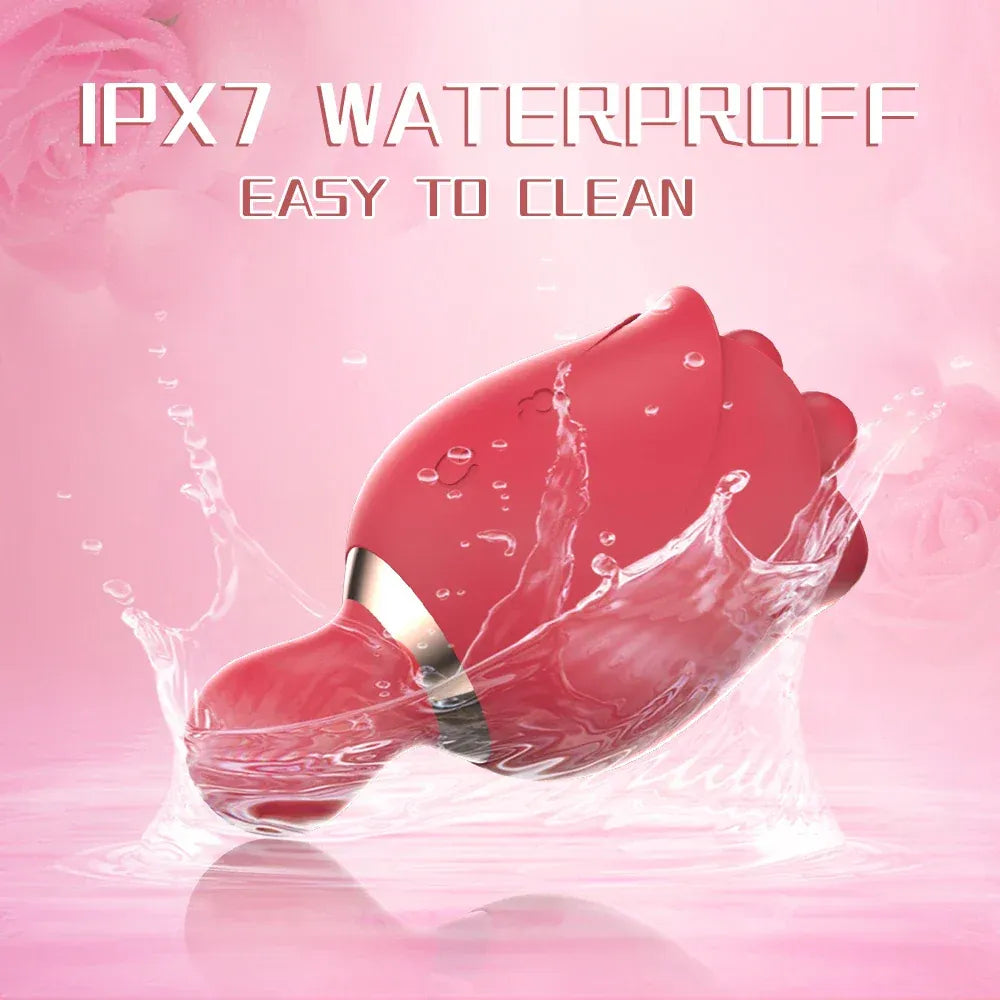 Rose Clit Stimulator 2 In 1 Oral Nipple Massager
