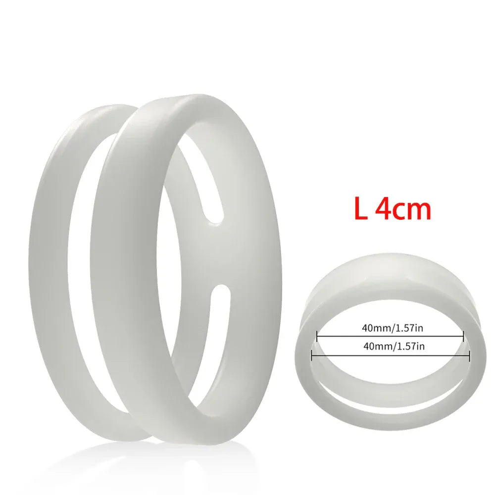 Silicone Dual Cock Rings For Men Delay Ejaculation &
