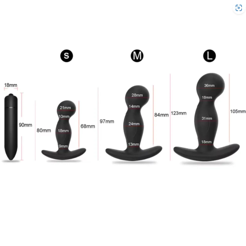 Silicone Prostate Massager with G Spot Vibrator