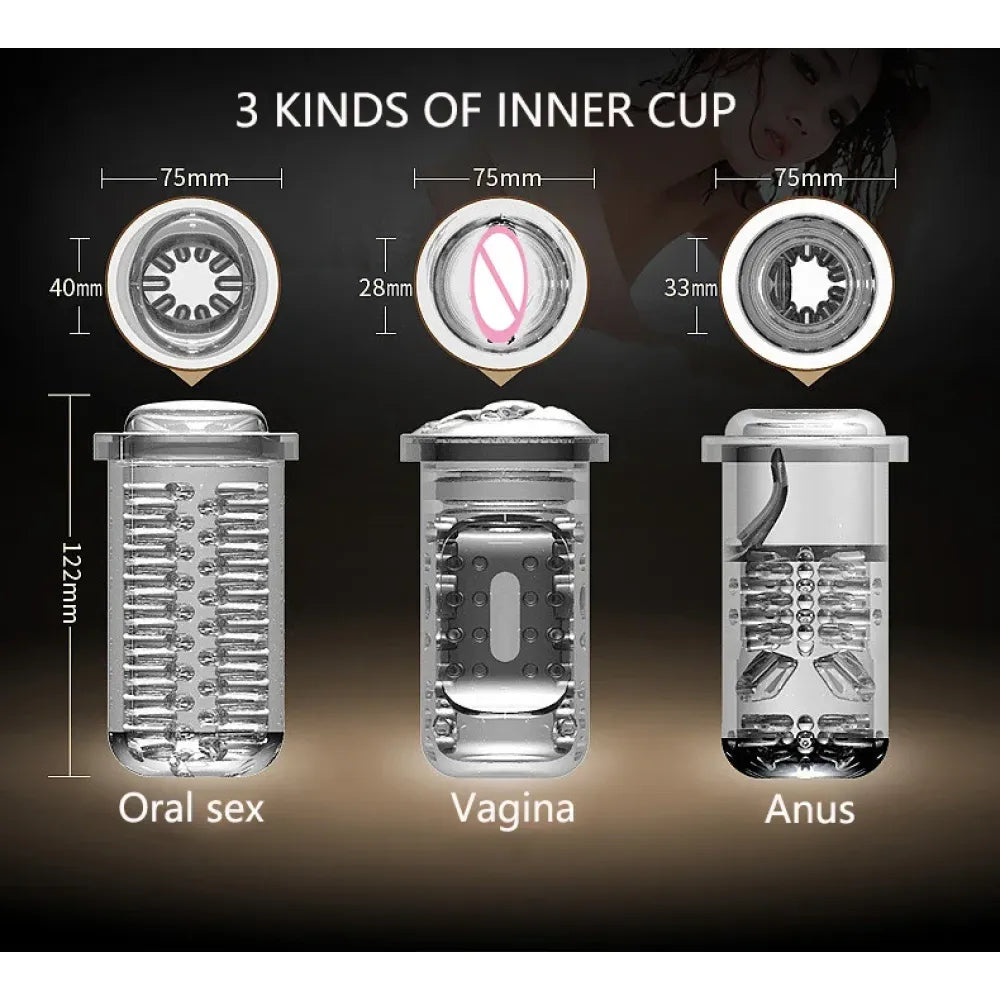 Telescopic Air Bag Masturbator Cup Automatic Sucking Sex