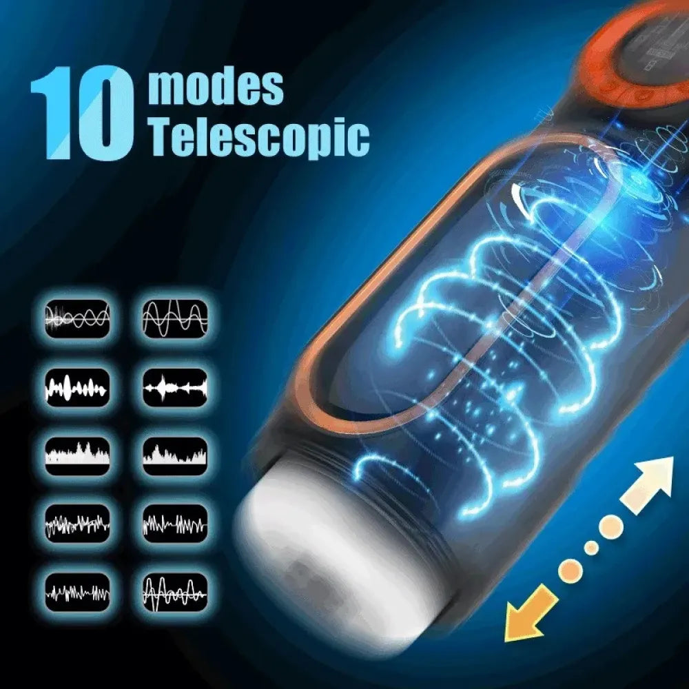 Telescopic Sucking Masturbator Heating Adult Toy for Men