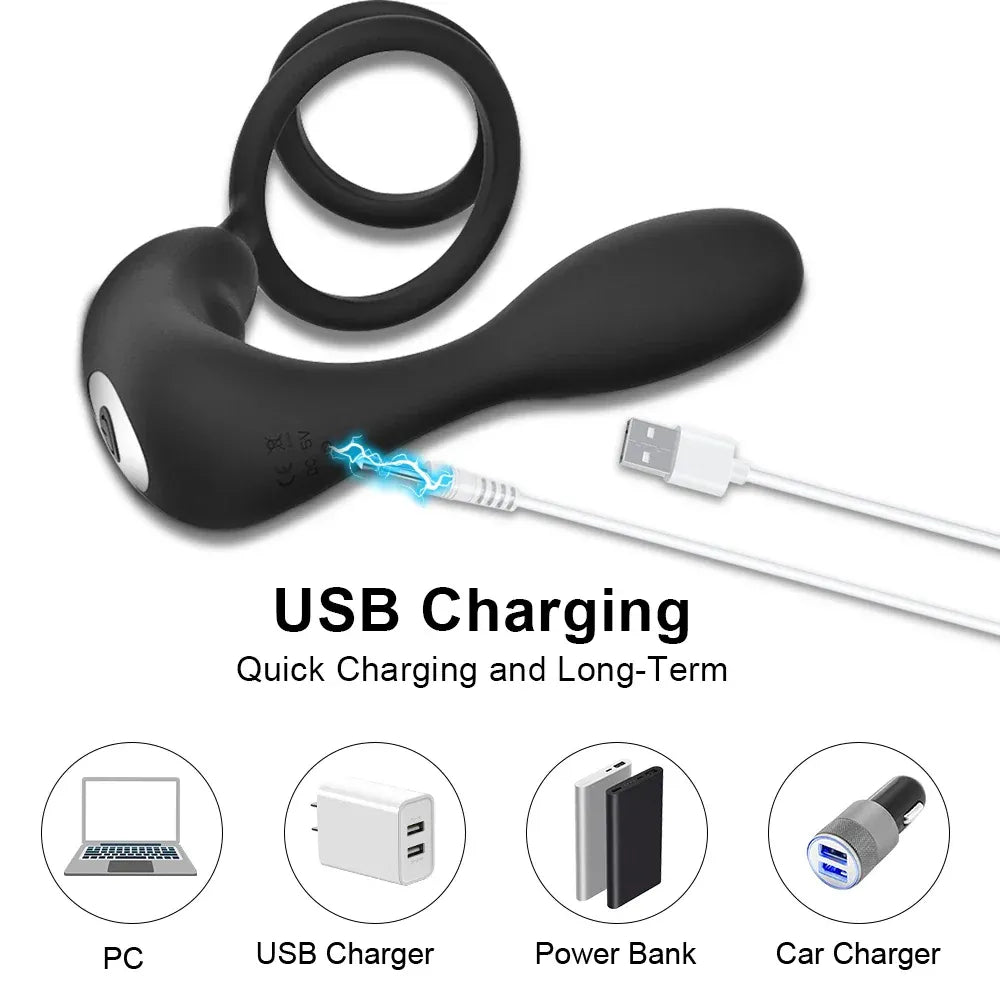 Waterproof Anal Plug for Men - Powerful Prostate Massager